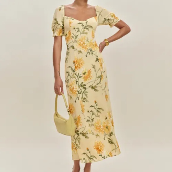 Reformation Gloria Dress Yellow - Size 0 - Picture 1 of 1